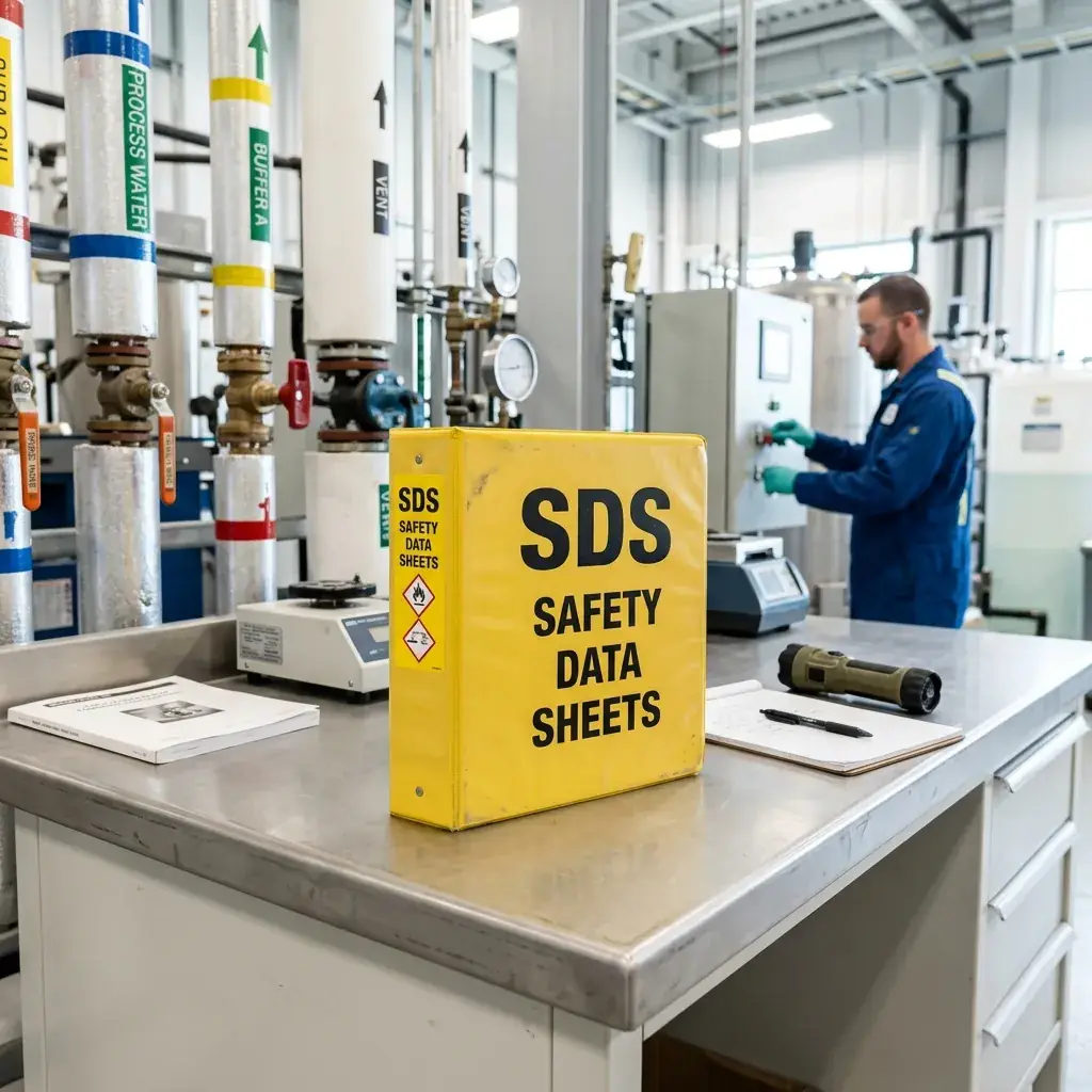 Gestión de Hojas SDS conforme a estándares internacionales de seguridad.